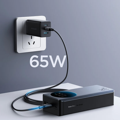 Joyroom Eksternt batteri JR-PBF05, 30000mAh, 65W, QC + PD, 1 x USB-A - 2 x USB-C, Sort 