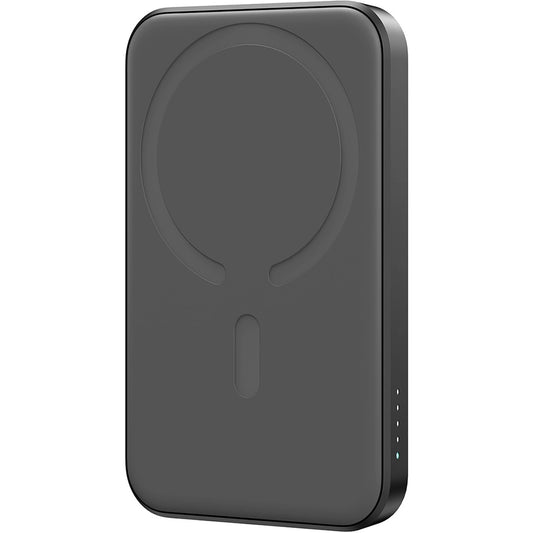Joyroom JR-W020 Mini eksternt batteri, 5000mAh, 20W, QC + PD + FQI, 1 x QI - 1 x USB-A - 1 x USB-C, Sort 