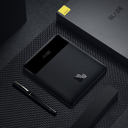 Baseus Blade Ultrathin Eksternt Batteri, 20000mAh, 100W, QC + PD, 2 x USB-A - 2 x USB-C, Sort PPBL000201 PPBL000201