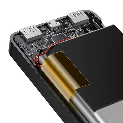 Baseus Bipow External Battery, 10000mAh, 15W, 1 x USB-C - 2 x USB-A, Black PPBD050001 