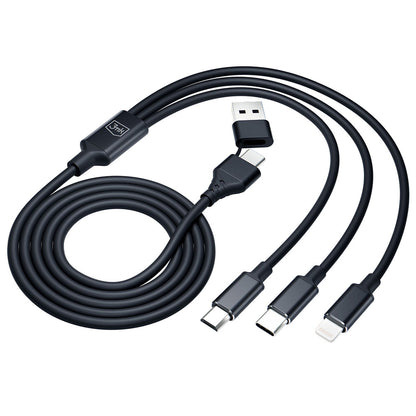Opladningskabel USB-A / USB-C - Lightning / microUSB / USB-C 3MK Hyper 3in1, 12W, 1,5m, Sort 