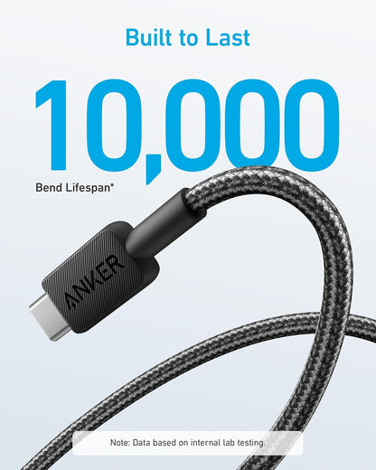 USB-A til USB-C Anker 322 Data- og opladningskabel, 18W, 1,8 m, sort A81H6G11 