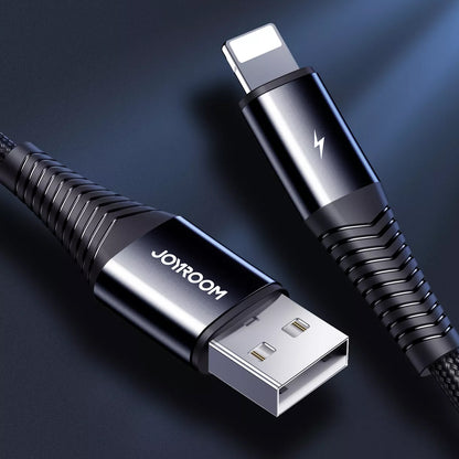 USB-A - Lightning / microUSB / USB-C-opladerkabel Joyroom S-1230G4 3in1, 20W, 1,2 m, sort