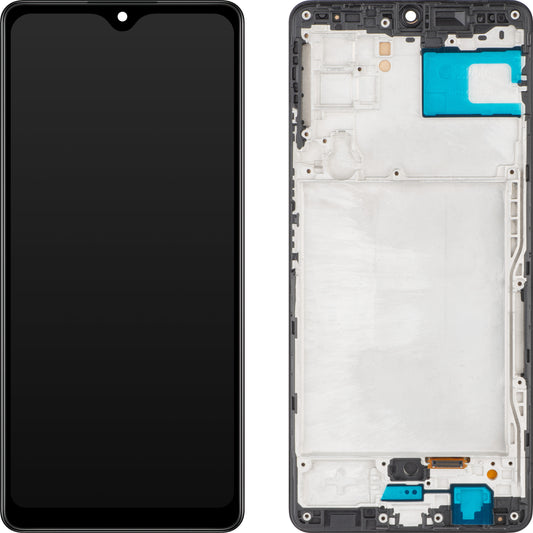 Touchscreen MP Display kompatibel med Samsung Galaxy A42 5G A426, med ramme, sort 