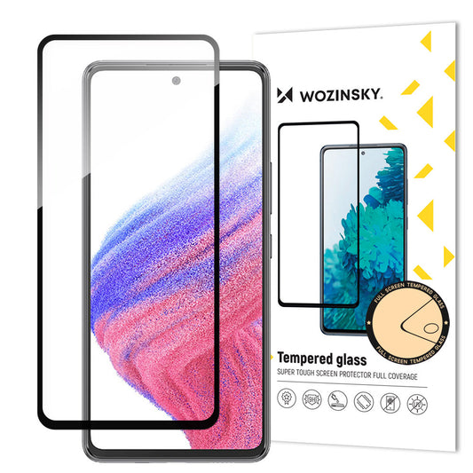 WZK Screen Protector for Samsung Galaxy A54 A546, Protective Glass, Full Glue, Black