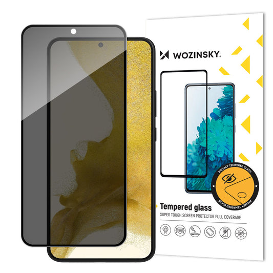 WZK AntiSpy Privacy-skærmbeskytter til Samsung Galaxy S23+ S916, beskyttelsesglas, fuld limning 