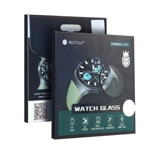 Bestsuit beskyttelsesfilm til Samsung Galaxy Watch7 44mm, fleksibelt glas, sort