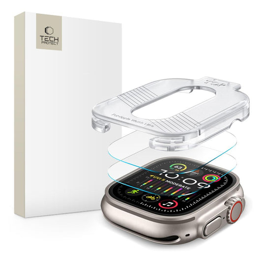 Tech-Protect Supreme beskyttelsesfoliesæt til Apple Watch Ultra Series, sæt med 2 dele, glasbeskyttet 