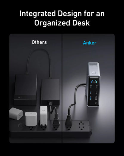 Hub USB-C Anker Prime 737, 2 x USB-A 3.0 - 3 x USB-A - 5 x USB-C - 2 x HDMI - 1 x Jack 3.5mm - 1 x RJ45, Sort A83B63A1