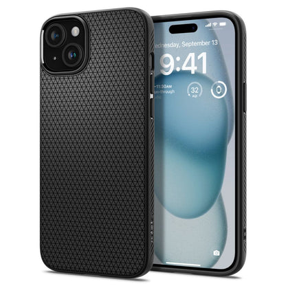 Etui til Apple iPhone 15, Spigen, Liquid Air Matte, sort ACS06790 