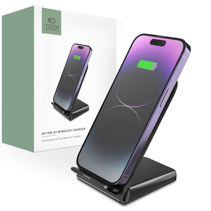 Trådløs netværksoplader Tech-Protect QI15W-S2, 15W, 1,1A, sort